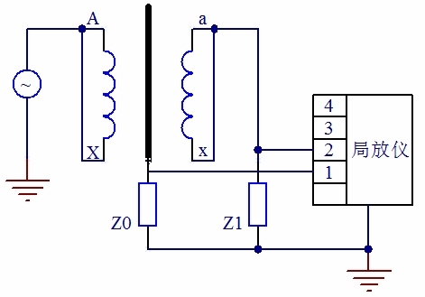 单相变压器局部放电试验测量回路