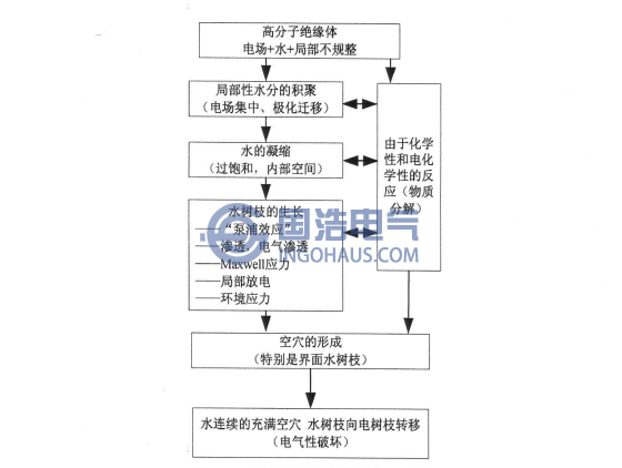 水树枝产生和发展机理框图